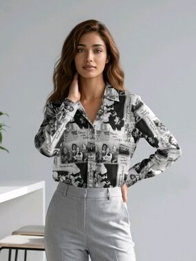 Vtg. Warner Bros. Studio Store L Wizard of Oz Women's Button Up Longsleeve 2XL